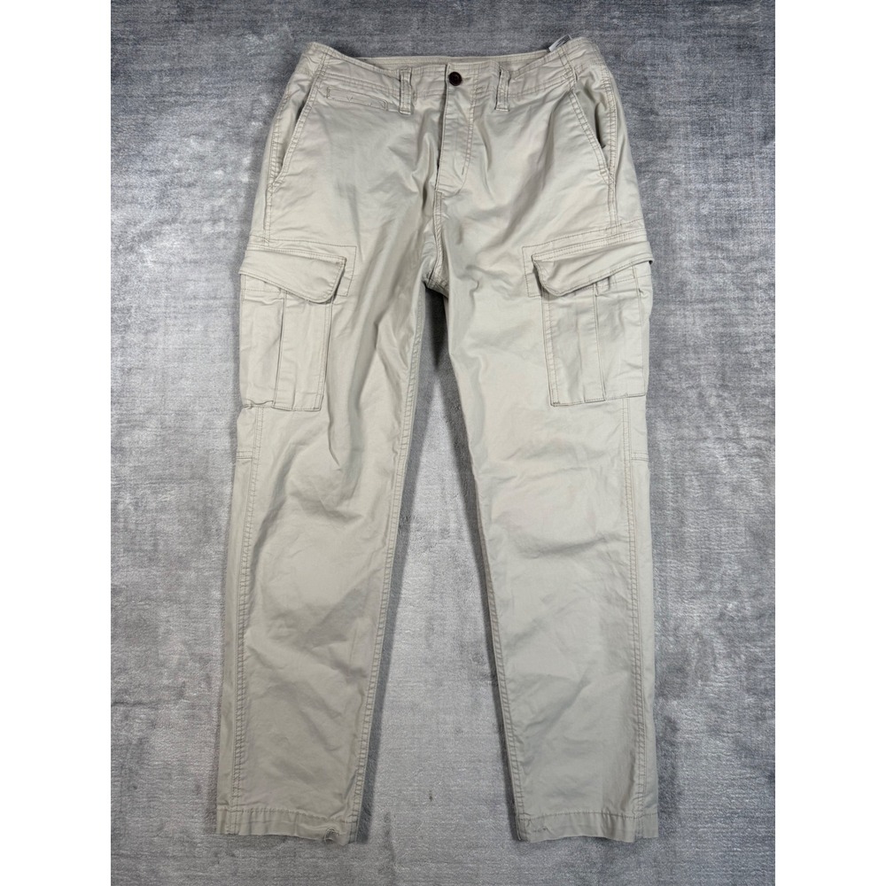 American Eagle Cargo Pants Mens 34x32 Khaki Slim Lived-In Flex Utility Workwear